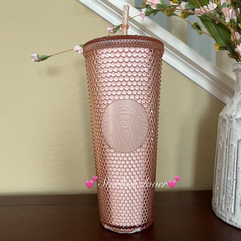 Starbucks Korea Pale Rose Gold Studded Tumbler
